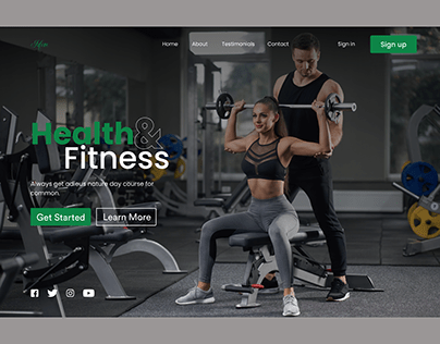 Fitness trainer website ui design