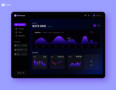 Trading Dashboard for Investments Fintech Start-Up