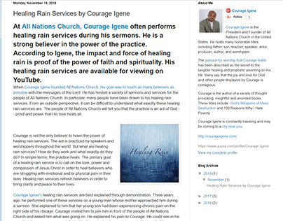 Healing Rain Services - Courage Igene