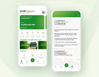 VCB Digibank Redesign Home Screen