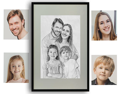 Ein Foto zeichnen lassen | Familienportrait.de