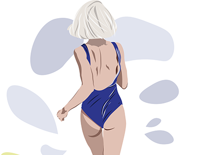 Girl in a Bathing Suit Vector Art