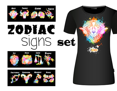 Zodiac signs set.