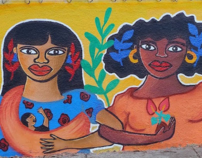 Mural "Mulher negra, latino americana e caribenha"