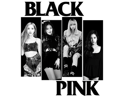 black pink in black flag font