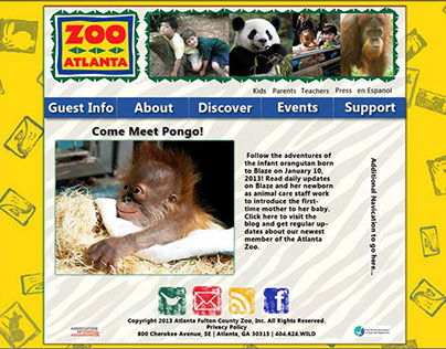 Fictional remake of Zoo Atlanta website