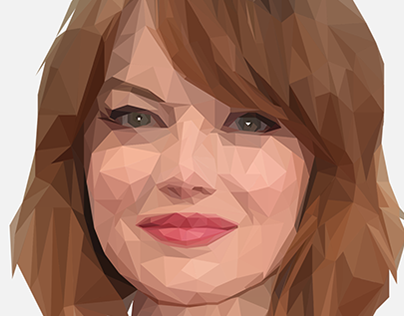 Emma Stone Low Poly Vector