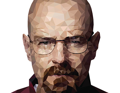 'Low poly' illustration of Walter White.