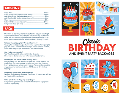 Birthday Party Packages 2 Fold Brochure