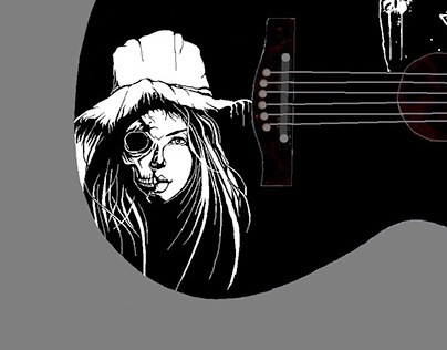 Illustrations for Customized Graphic Guitars