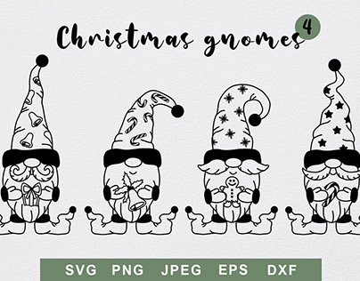 Christmas gnomes. Graphic set