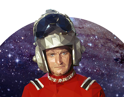 Robin Williams as Mork Low Poly Portrait