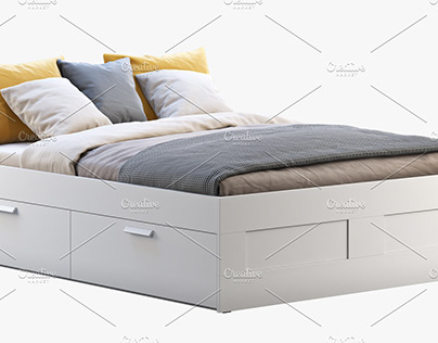 Ikea Brimnes double bed 3d model