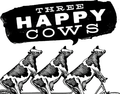 Three Happy Cows Illustrations created by Steven Noble