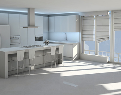 3D Visualization for Modern Kitchen