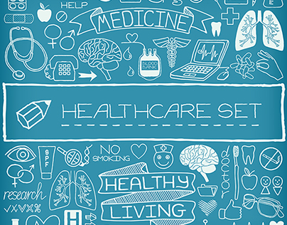 Healthcare doodle set