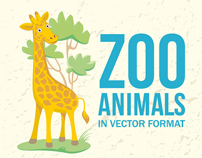 Zoo animals cartoon illustration