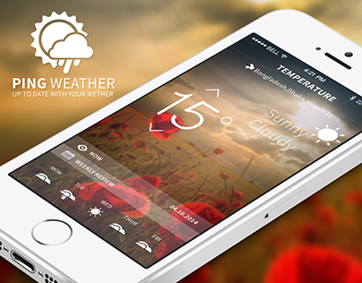 Ping weather ISO app UI design ( Free download )