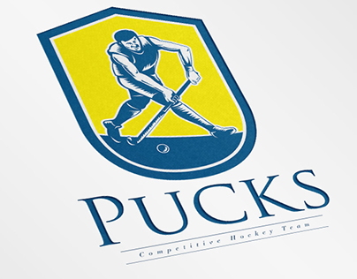 Pucks Hockey Team Logo