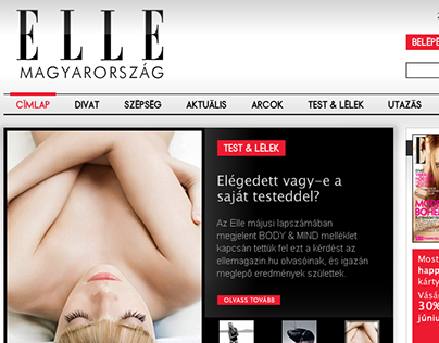 Web design for hungarian Elle magazine
