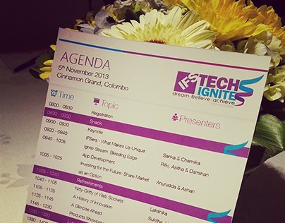 Agenda flyer for IFS TechIgnite 2013