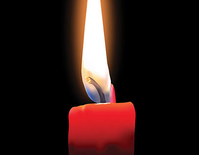 Illustration of real life candle