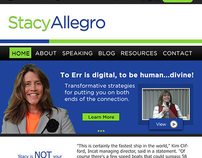 Stacy Allegro Speaker Websites Design + Business Cards