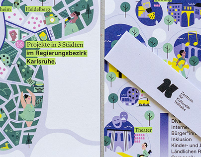 Postcard Series with infographic map illustrations