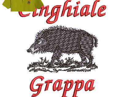 Cinghiale Grappa Embroidery logo for Polo Shirt.