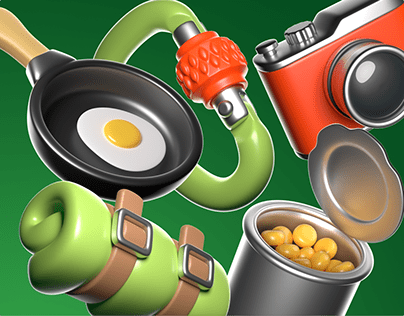 Camping 3D Icon Set