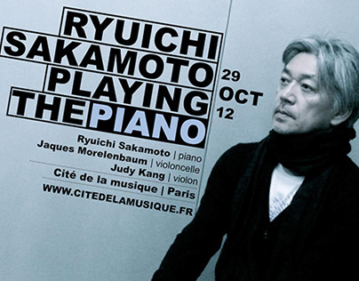 Ryuichi Sakamoto, playing the piano