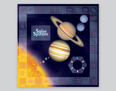 The Solar System Game Board and Box Wrap