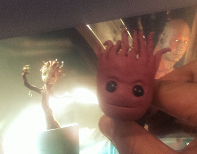 Baby Groot using modeling clay