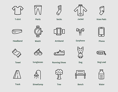 Jogging icons_12kinds object in jogging activity