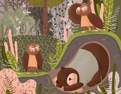 In search of a bear. Book illustration