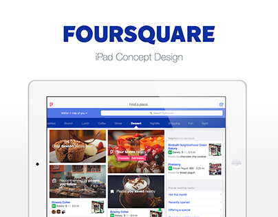 iPad app concept design for "new Foursquare"