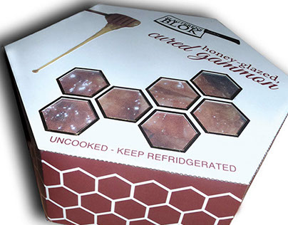 Honey-glazed, cured gammon packaging
