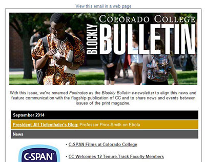 Colorado College enewsletter