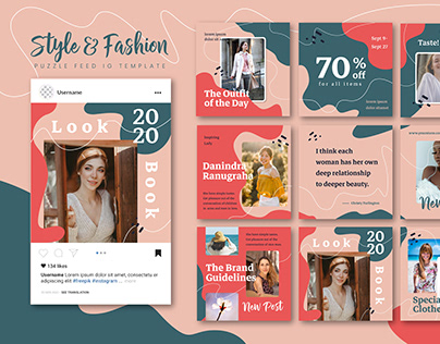 Style & Fashion | Puzzle Feed Instagram Templates