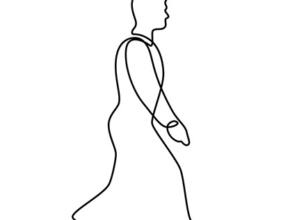 Businessman Walking Continuous Line