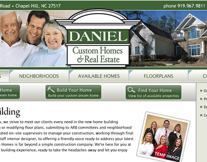 Daniel Custom Homes Web Site
