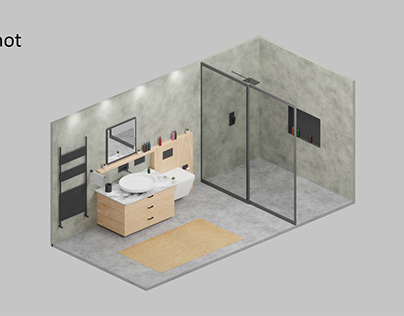 Minimal Bathroom Interior 3D Model - 3D Blender 3.4.1