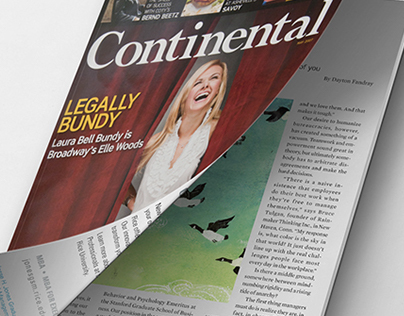 Continental Airlines magazine spreads