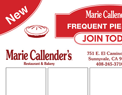 Frequent Buyer Card -- Marie Callender's