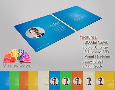 Creative Square Business Card - Colorful