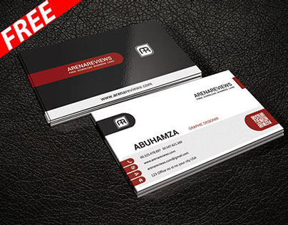 Red Corporate Business Card Template (FREE)