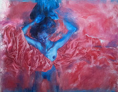 "Fall in Sleep", oil on canvas