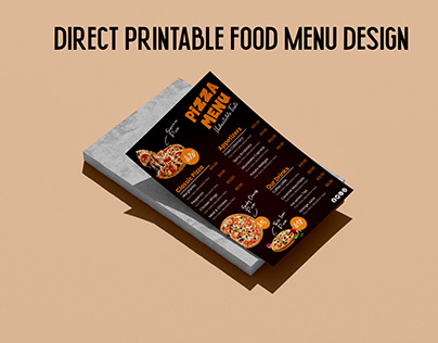 Direct Printable Food Menu Design
