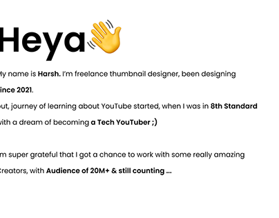 Project thumbnail - Thumbnails Portfolio 2024 | heyaharshu