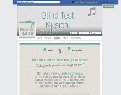 BlindTest application facebook